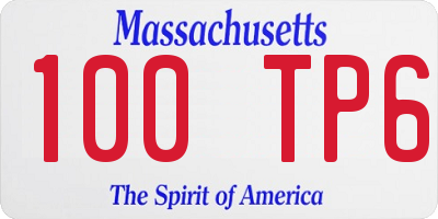 MA license plate 100TP6