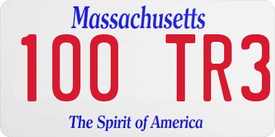 MA license plate 100TR3
