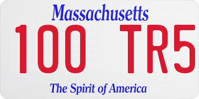 MA license plate 100TR5