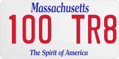 MA license plate 100TR8