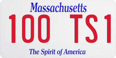 MA license plate 100TS1