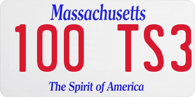 MA license plate 100TS3