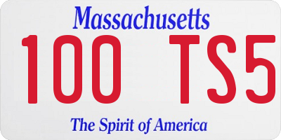MA license plate 100TS5