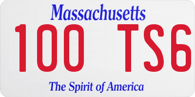 MA license plate 100TS6