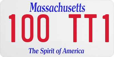 MA license plate 100TT1