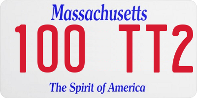 MA license plate 100TT2