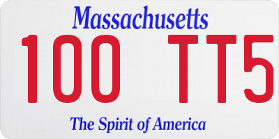 MA license plate 100TT5