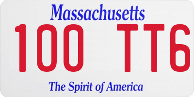 MA license plate 100TT6