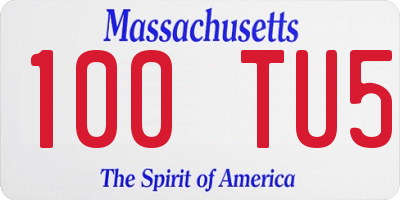 MA license plate 100TU5