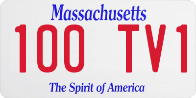 MA license plate 100TV1