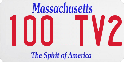 MA license plate 100TV2