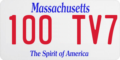 MA license plate 100TV7