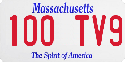 MA license plate 100TV9