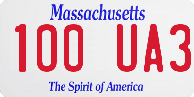 MA license plate 100UA3