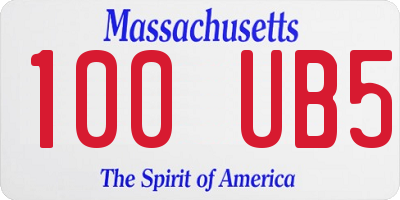 MA license plate 100UB5