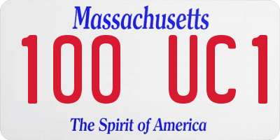 MA license plate 100UC1