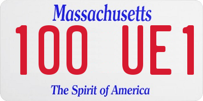 MA license plate 100UE1