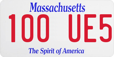 MA license plate 100UE5