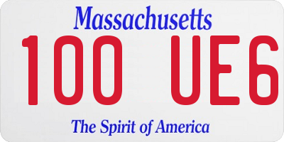 MA license plate 100UE6