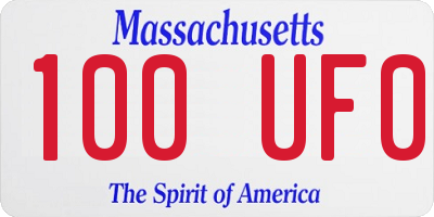 MA license plate 100UF0