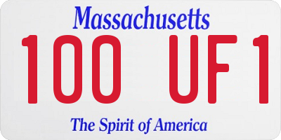 MA license plate 100UF1