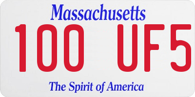 MA license plate 100UF5