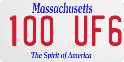 MA license plate 100UF6