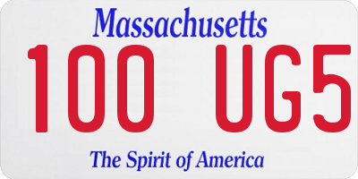 MA license plate 100UG5