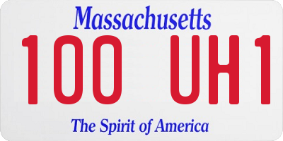 MA license plate 100UH1