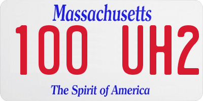 MA license plate 100UH2