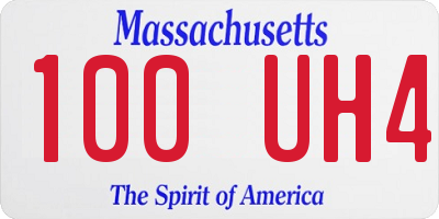 MA license plate 100UH4