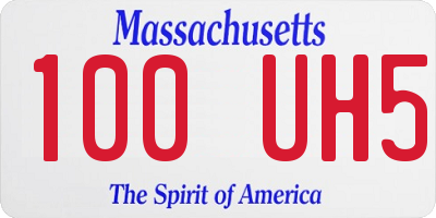 MA license plate 100UH5