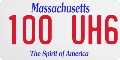 MA license plate 100UH6