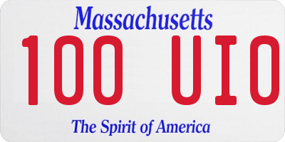 MA license plate 100UI0