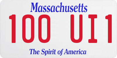 MA license plate 100UI1