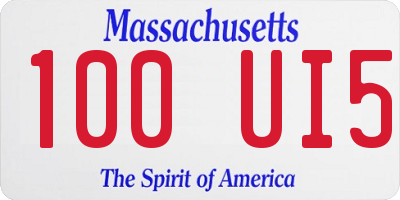 MA license plate 100UI5