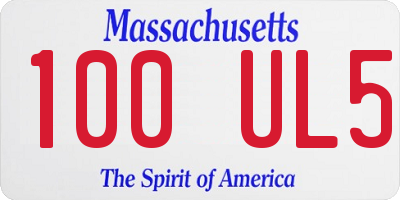 MA license plate 100UL5