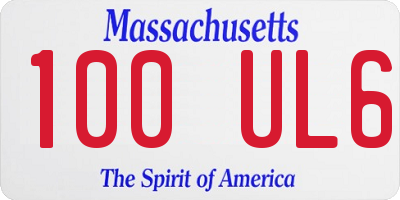 MA license plate 100UL6