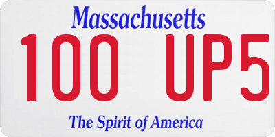 MA license plate 100UP5