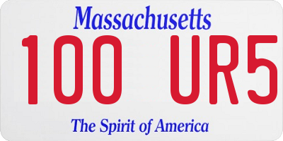 MA license plate 100UR5