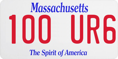 MA license plate 100UR6