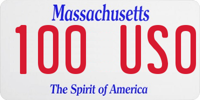 MA license plate 100US0