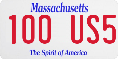 MA license plate 100US5