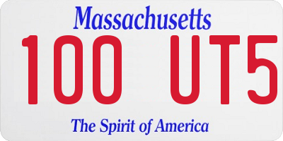 MA license plate 100UT5