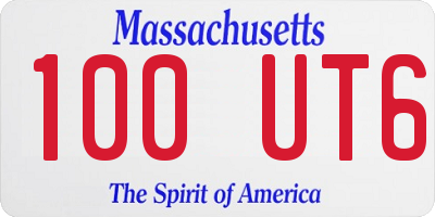 MA license plate 100UT6