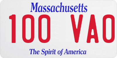 MA license plate 100VA0