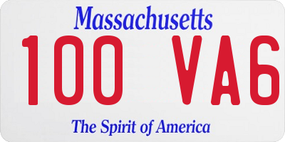MA license plate 100VA6