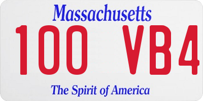 MA license plate 100VB4