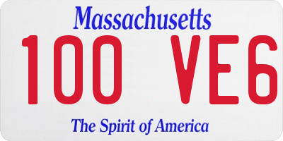 MA license plate 100VE6