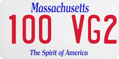 MA license plate 100VG2